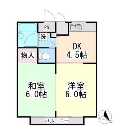 江川マンション(2DK/3階)の間取り写真