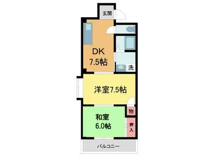 ダイアマンション(2DK/1階)の間取り写真