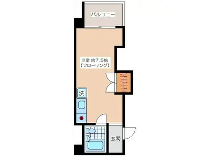 アカデミーハウス(ワンルーム/3階)の間取り写真