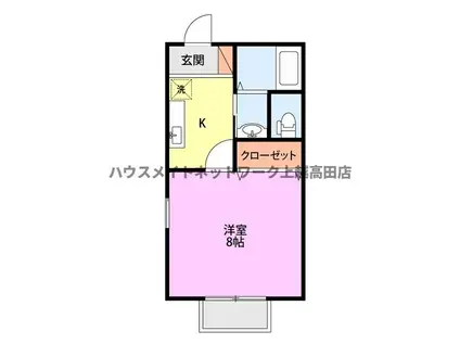 クレストフォルム北城(1K/1階)の間取り写真