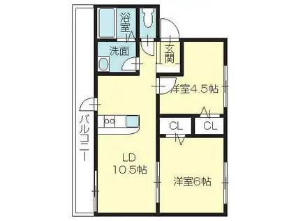 コォーリングマンションI(2LDK/3階)の間取り写真