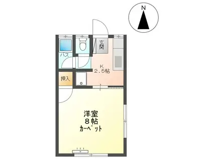 コーポ上原(1K/1階)の間取り写真