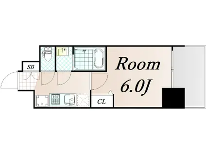 プレサンス九条グランデリーヴ(1K/9階)の間取り写真