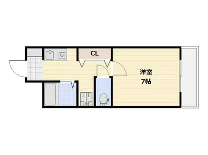 シャンティ青江(1K/2階)の間取り写真