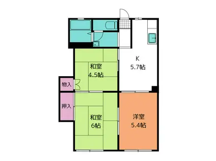 エミネンス石名坂(3K/2階)の間取り写真