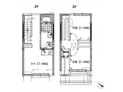 ソルナクレイシア平和台(2DK/2階)の間取り写真