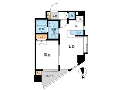 スペーシア池尻大橋(1LDK/7階)の間取り写真