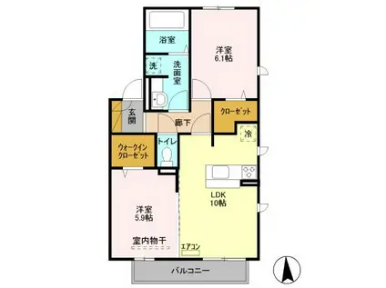REALE B(2LDK/2階)の間取り写真