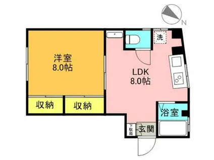 三澤ビル(1LDK/3階)の間取り写真