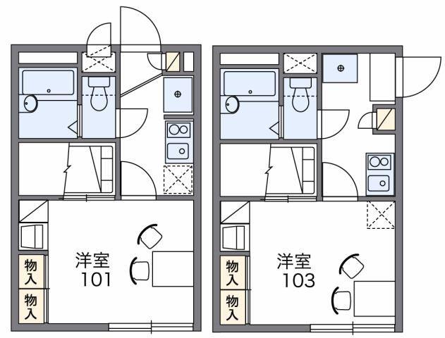 レオパレスヴェルデカーサ二俣川(1K/1階)の間取り写真