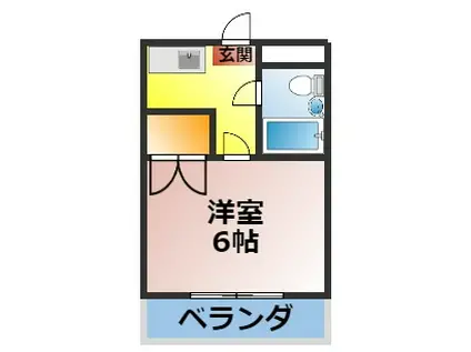 ドミール井ヶ谷(1K/3階)の間取り写真