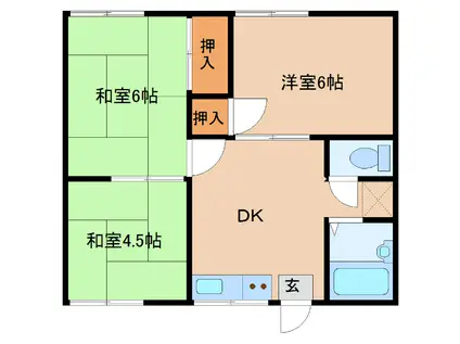 ハウスいまがわ(3DK/2階)の間取り写真