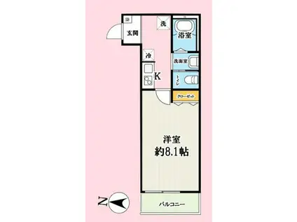 キャメルこの花土呂町(1K/1階)の間取り写真