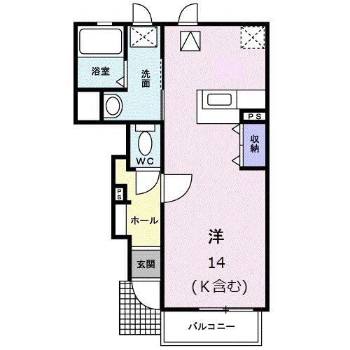 昴 壱番館(ワンルーム/1階)の間取り写真