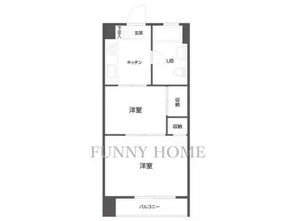 マンションニュー池尻(2K/5階)の間取り写真