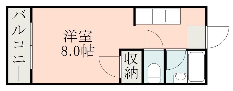 ビッグバーンズマンション新屋敷(ワンルーム/4階)の間取り写真