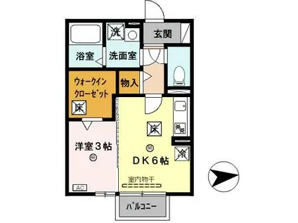 モナリエAN(1DK/1階)の間取り写真