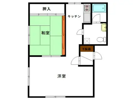 リファイン(1LDK/3階)の間取り写真