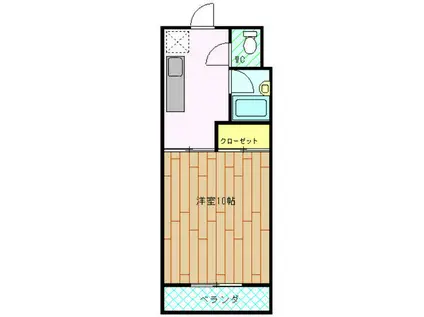 PLAZA伏木(1K/1階)の間取り写真