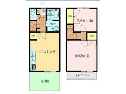 ディアコート・ソシア(2LDK/1階)の間取り写真