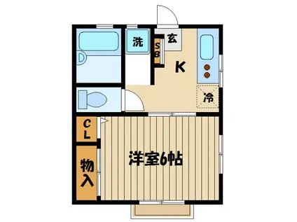 カリーノ(1K/2階)の間取り写真