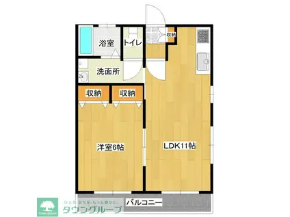 CASA KURAII(1LDK/2階)の間取り写真
