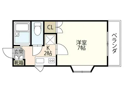 レジデンス上安(1K/1階)の間取り写真