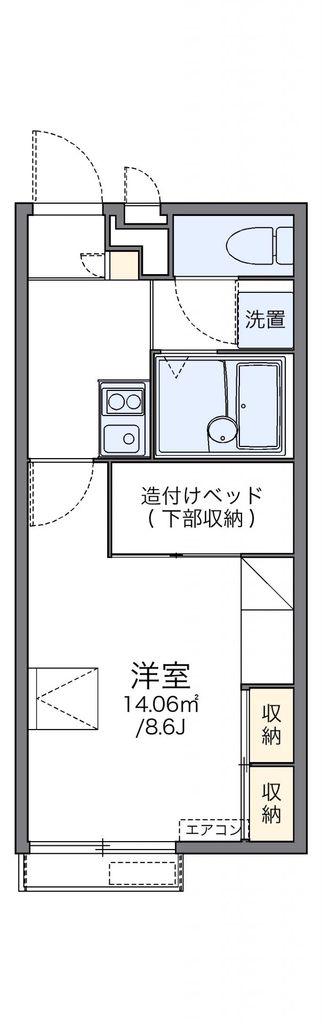 レオパレスエル クレイン(1K/2階)の間取り写真