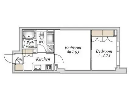 LA DOUCEUR浅草橋(2K/7階)の間取り写真
