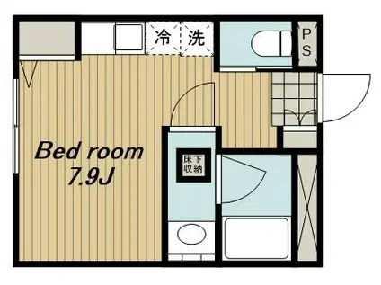 DUO MAISON 中野桃園(ワンルーム/3階)の間取り写真
