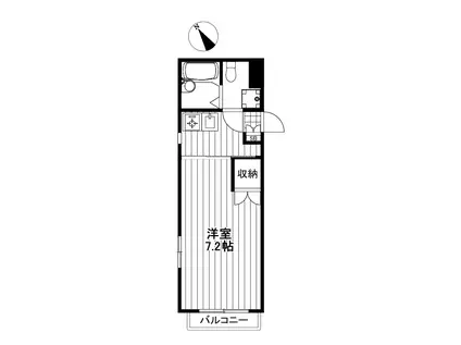 S.FLATS(1K/2階)の間取り写真