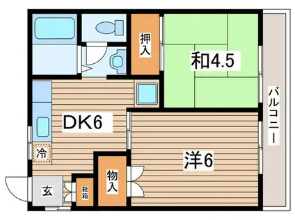 ハイツラフィネ(2DK/2階)の間取り写真