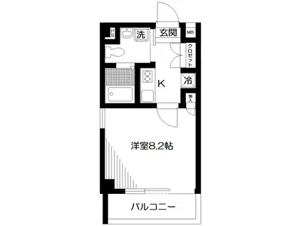 サニーハイマート下北沢(1K/3階)の間取り写真