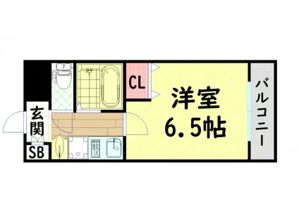 ラナップスクエア大手前(1K/11階)の間取り写真