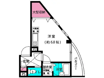 イースト中山(ワンルーム/3階)の間取り写真