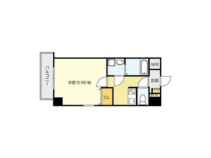 ベルガモット門司駅前(1K/3階)の間取り写真