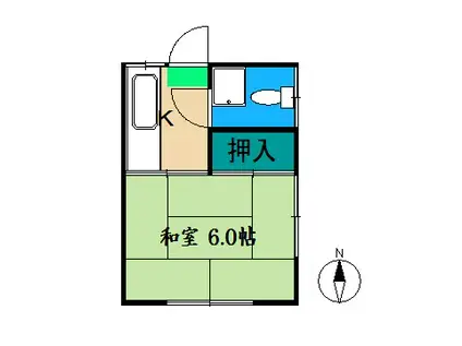 桂荘(1K/1階)の間取り写真