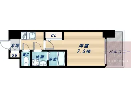S-RESIDENCE新大阪ウエスト(1K/15階)の間取り写真