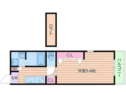 フモセ大領(1K/3階)の間取り写真