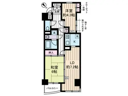 リリエンベルグ壱番館(2LDK/6階)の間取り写真