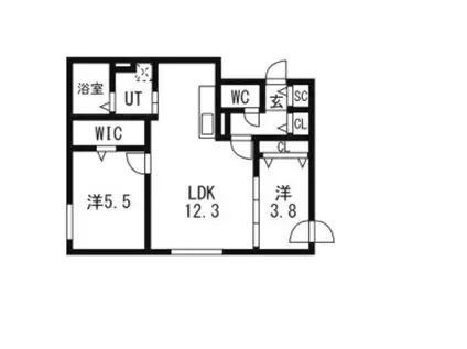 PRECIOUS HASSAMU-MINAMIプレシャスハッサムミナ(2LDK/1階)の間取り写真
