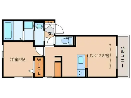 ボナール A棟(1LDK/3階)の間取り写真