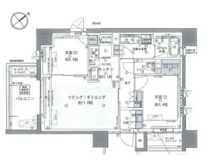 プラウドシティ小竹向原グランドコート(2LDK/9階)の間取り写真