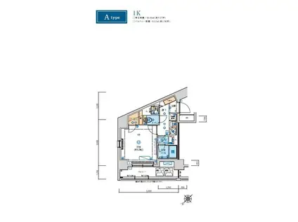 リヴシティ横濱ヒルサイドテラス(1K/4階)の間取り写真