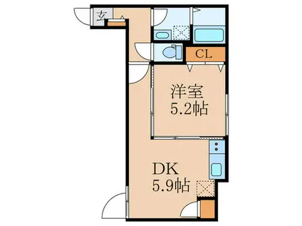 ブランシェ鷺宮II(1DK/2階)の間取り写真