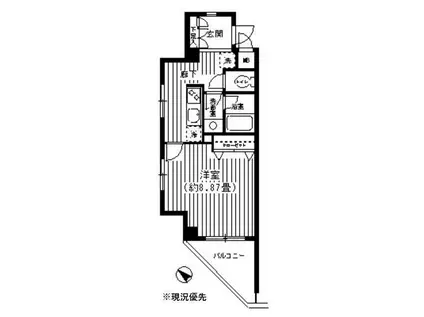 レジアス新横浜(1K/3階)の間取り写真