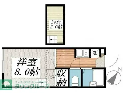 Kビレッジ(ワンルーム/2階)の間取り写真