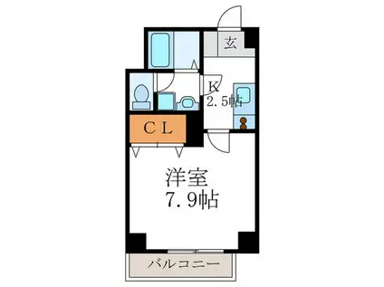 マンハイム西陣(1K/2階)の間取り写真