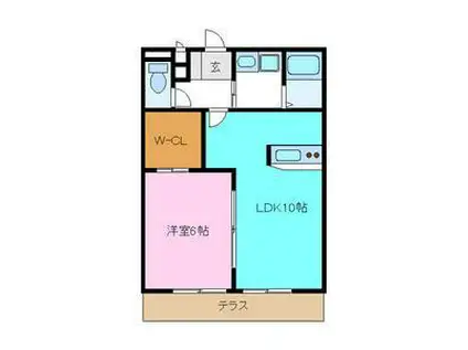 グランドゥールコート(1LDK/2階)の間取り写真