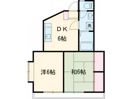 シャディフラット(2DK/2階)の間取り写真